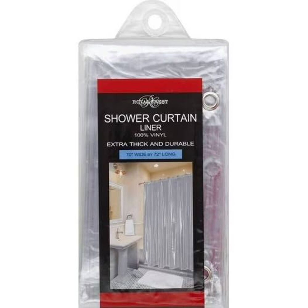 ROYAL CREST SHOWER CURTAIN LINER 100 PERCENT VINYL THICK AND DURABLE (70 INCH WI